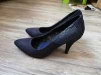 Buty eleganckie granatowe