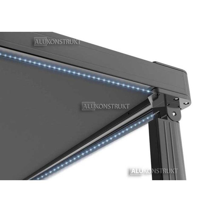 Pergola FIT Wolnostojąca 400x400 Grafit z napędem i oświetleniem LED