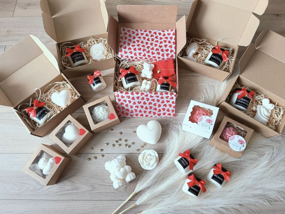 Świece sojowe - zestaw na Walentynki handmade (L)