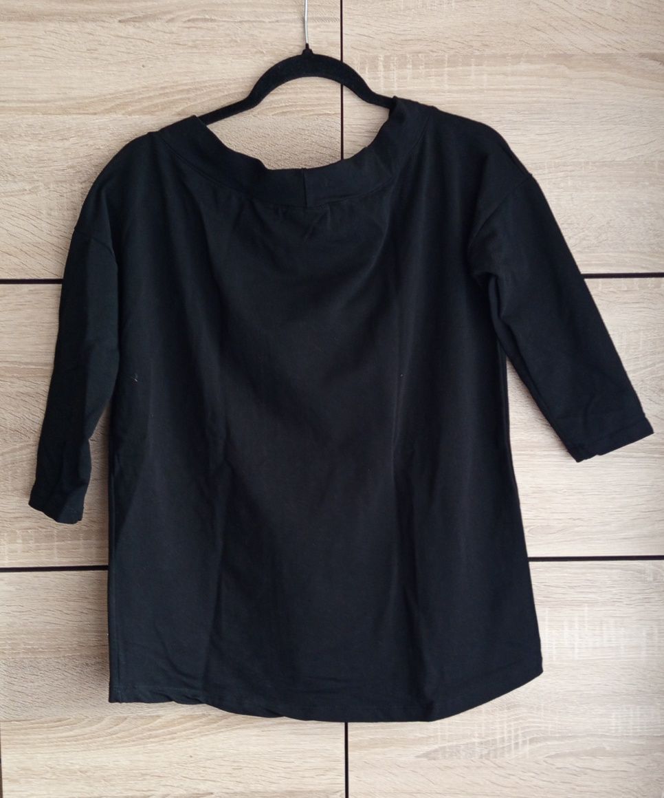 Bluza damska czarna rękaw 3/4 rozmiar M /L