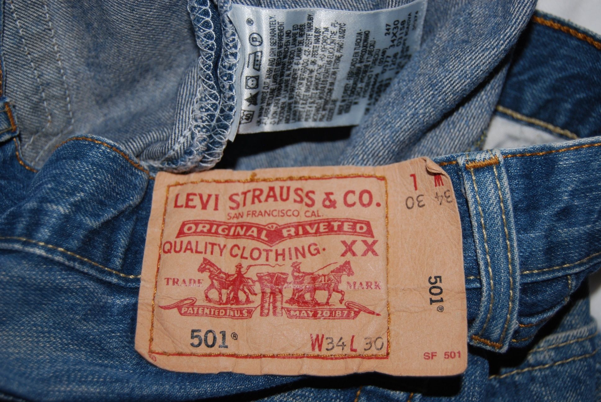 Spodnie dżinsy levi's 501 dl. 97 cm