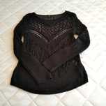 sweter ażurowy czarny s/m
