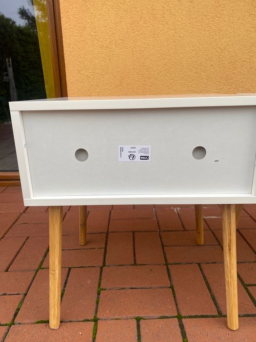 Stoliki nocne BROBY 1 szuflada kolor bambusu/biały