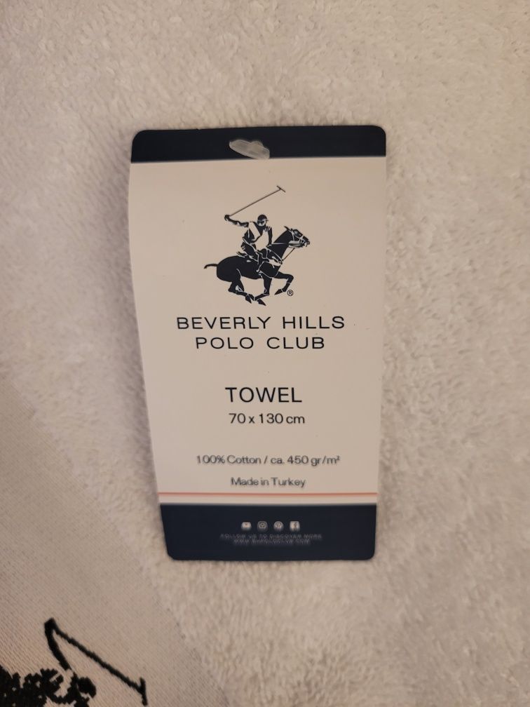 Nowy Luksusowy ręcznik f. Polo Ralph Lauren biały frotte obustronny