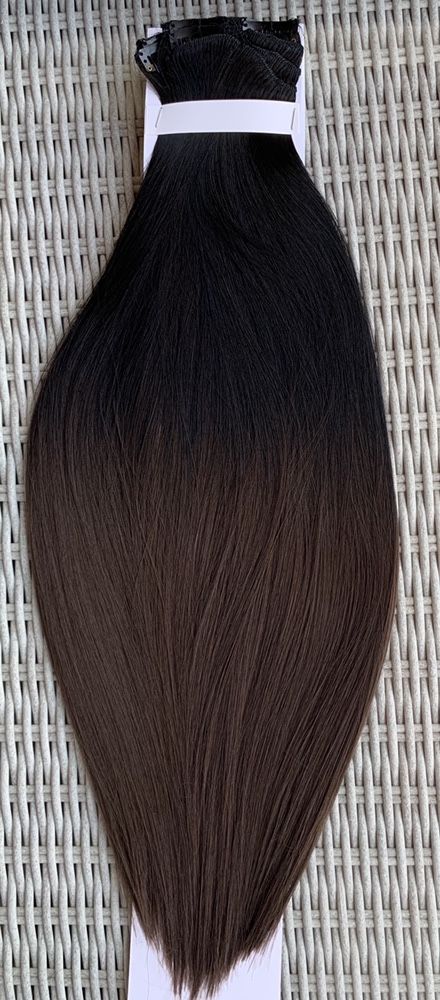 Premium Ultra włosy doczepiane, czarny / brąz / ombre /clip in,( 202 )