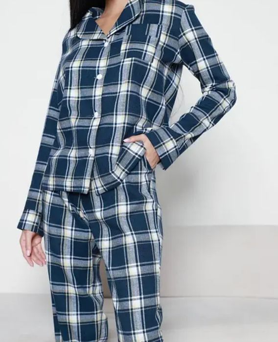 Тепла фланелева жіноча піжама, одяг для дому QC brand, розмір L