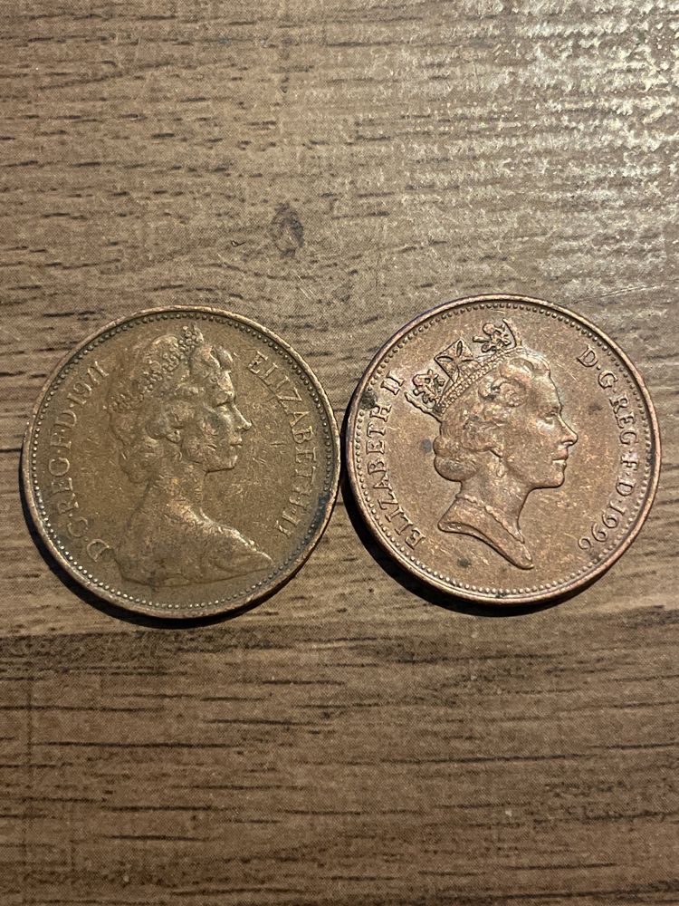 Numizmatyka moneta New Pence 1971r Two Pence 1996r
