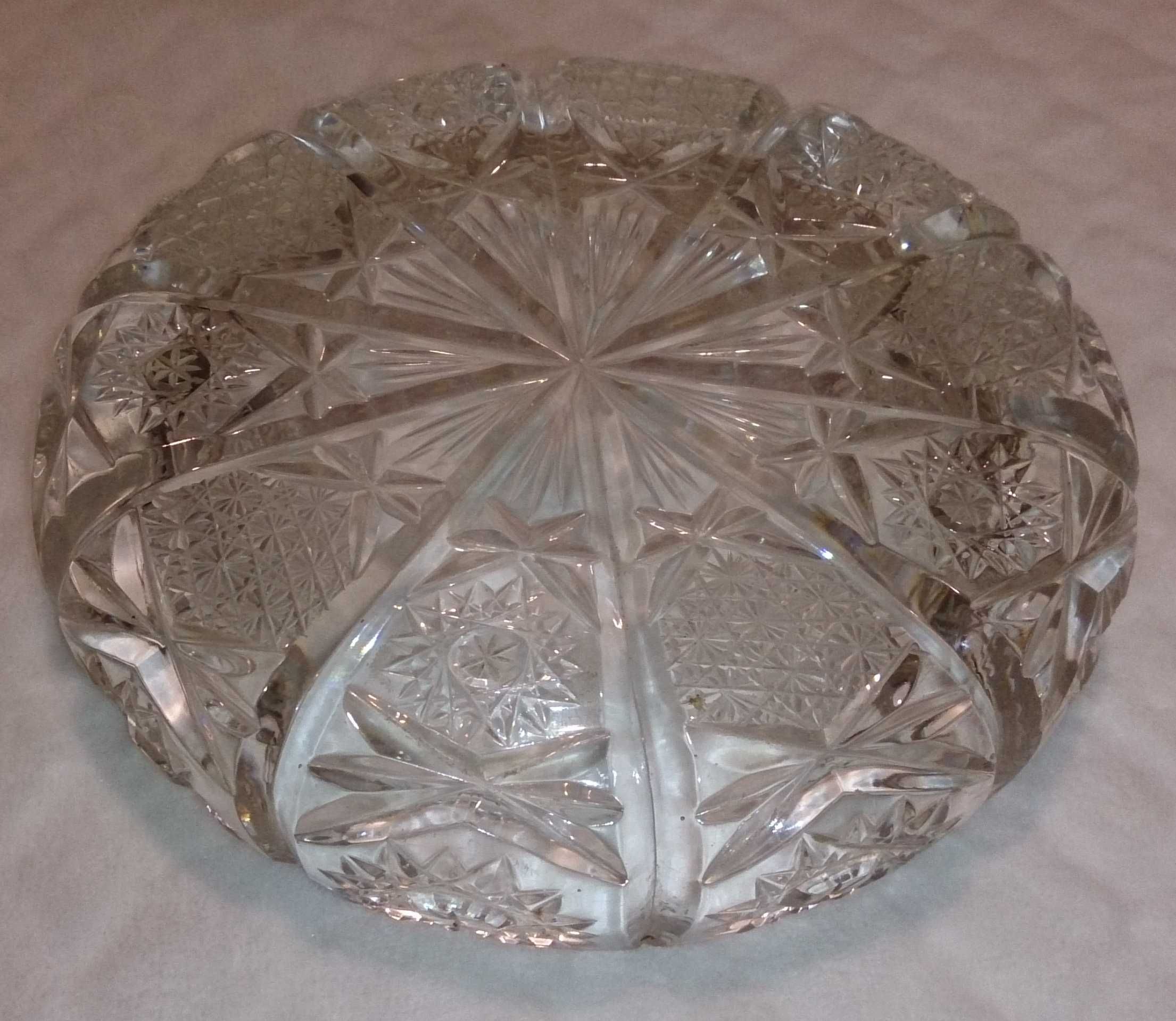 Kryształowa okrągła masywna popielnica 15cm (Szkło)
