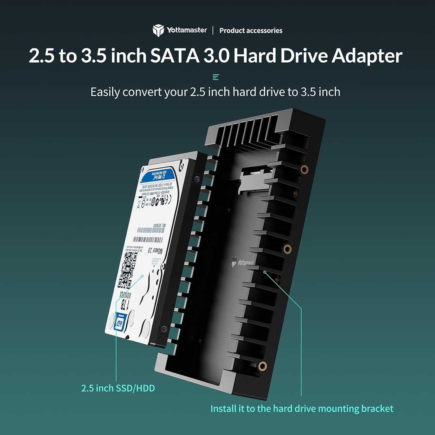 Yottamaster Adapter dysku twardego 2,5 cala na 3,5 cala SATA HDD/SSD