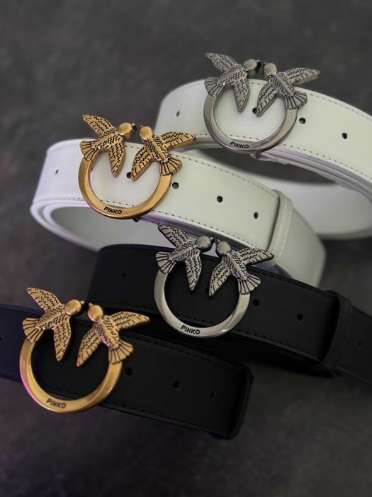 Жіночий шкіряний ремінь Pinko belt | Кожаный ремень Пинко | Нові