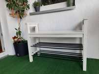 Półka na buty z siedziskiem ikea. Biała