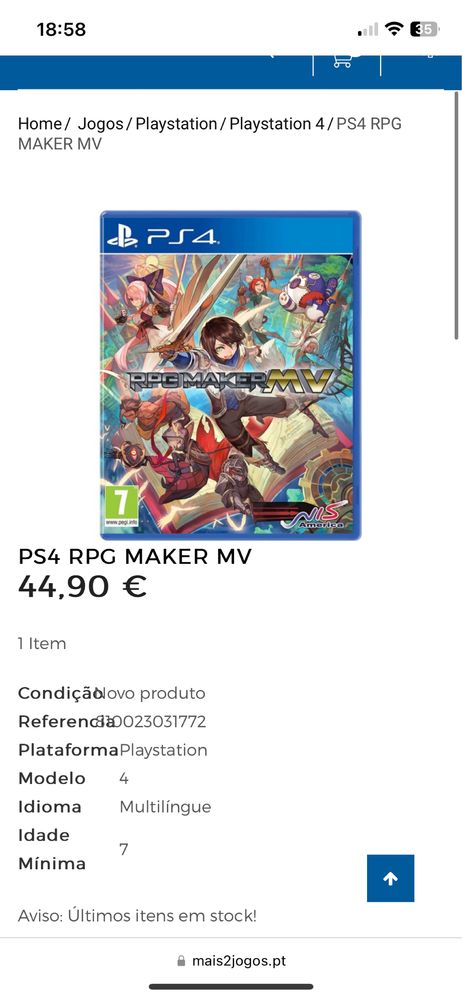 Ps4 | RPG Maker MV | selado