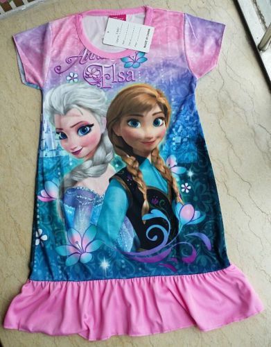 Vestido azul, rosa ou lilás Frozen 3-4A - NOVO
