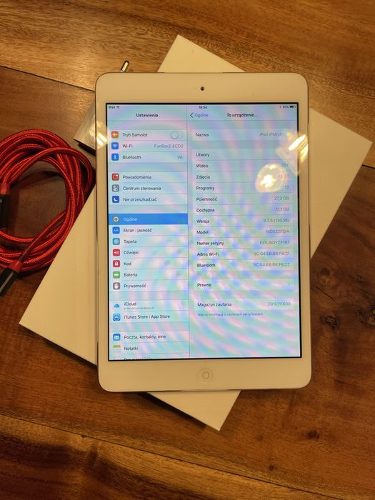 iPad mini 32 GB A1432 + pudełko, ładowarka – stan bardzo dobry