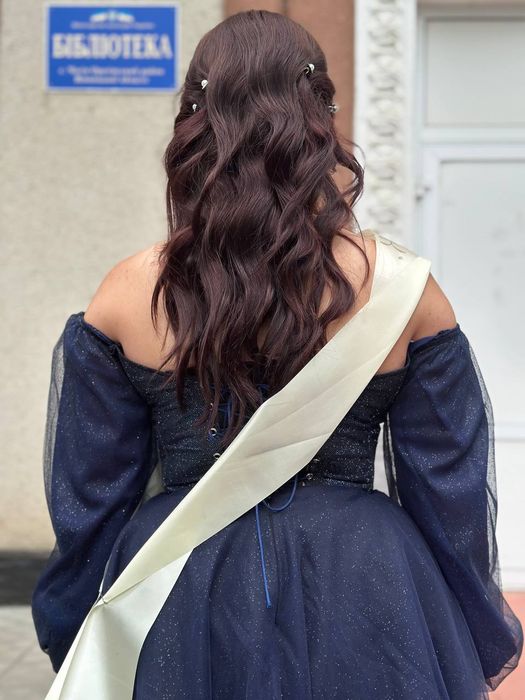 Сукня випускна темно синя