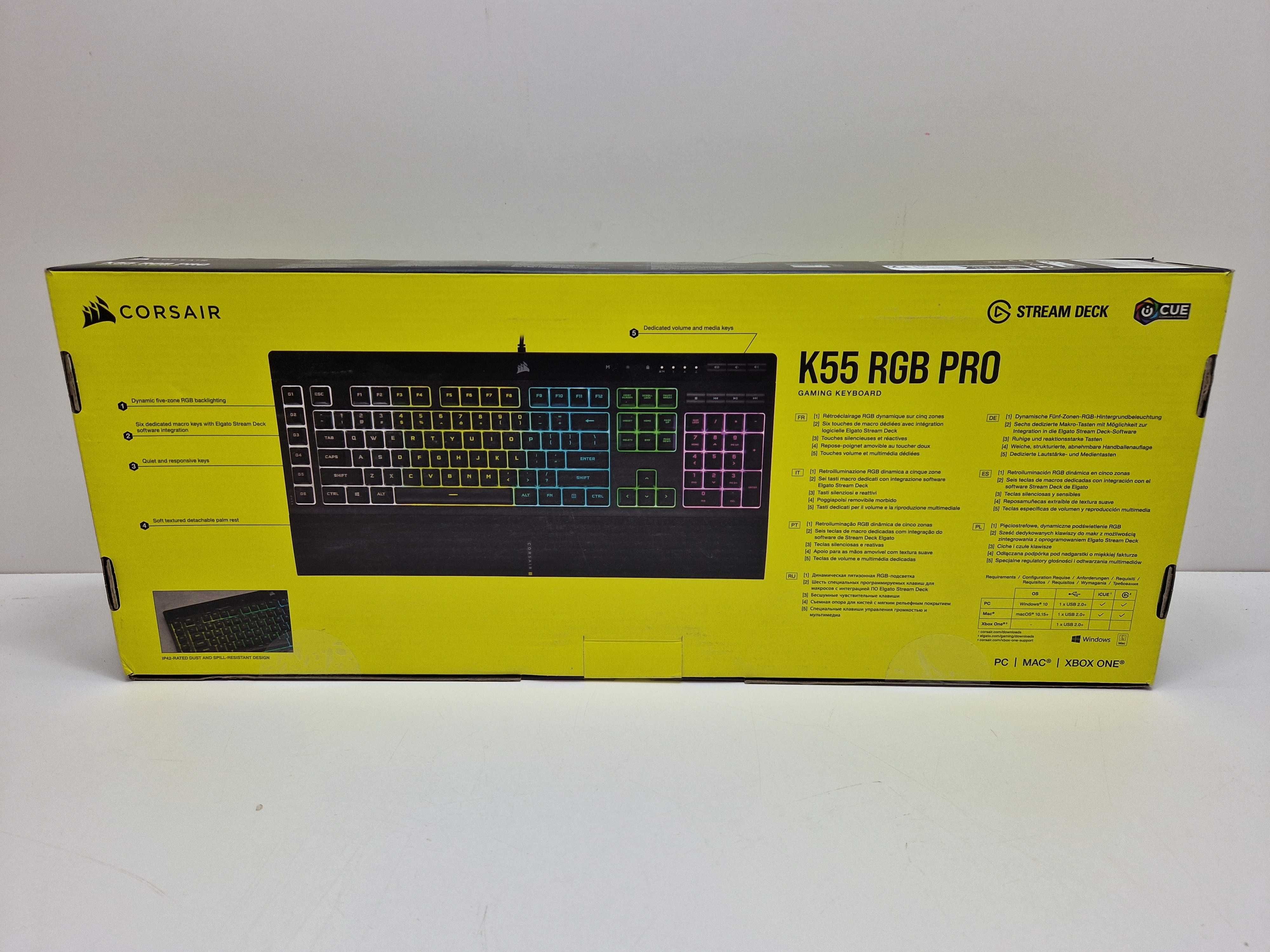 Klawiatura Corsair K55 RGB PRO usb gamingowa QWERZ DE