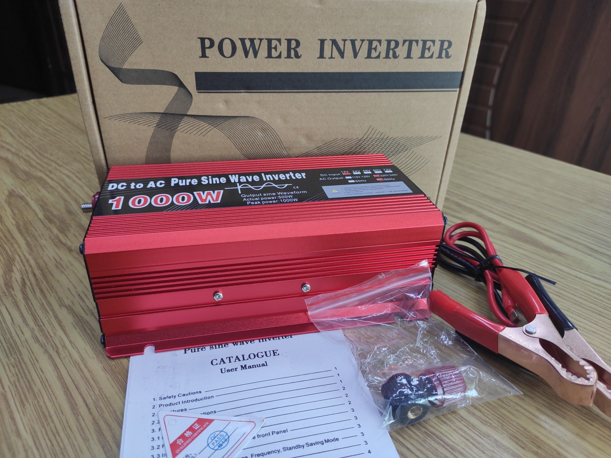 Інвертор 12v 220v 1000w инвертор inverter Чистий синус підійд для котл