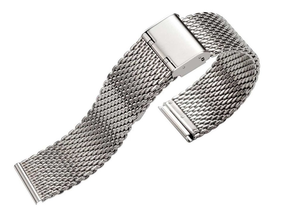 Bransoleta do zegarka mesh 18mm 22mm milano srebrna siatkowa