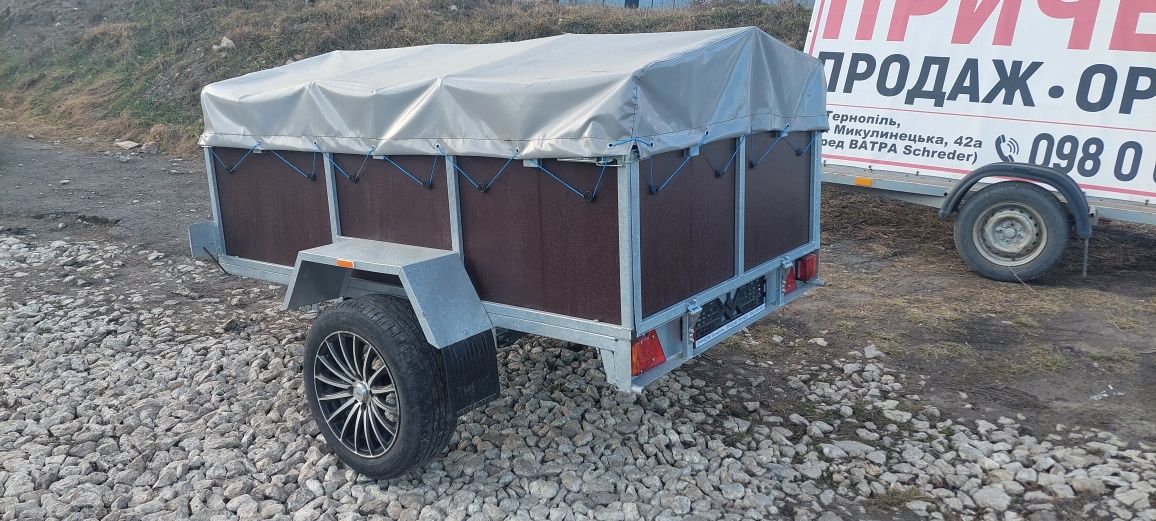 Прицеп легковий / причіп фанерний 2.0×1.35×0.5 УСИЛЕНИЙ ОЦИНКОВАНИЙ