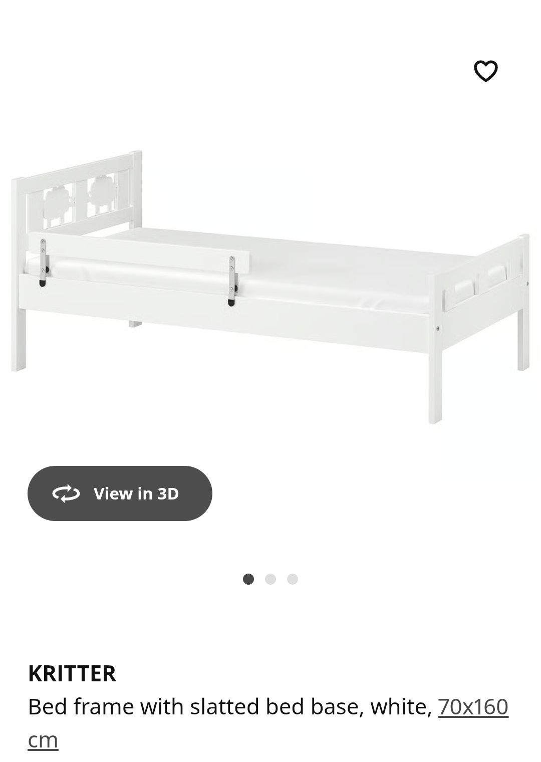 Cama júnior KRITTER com colchão e estrado de ripas.