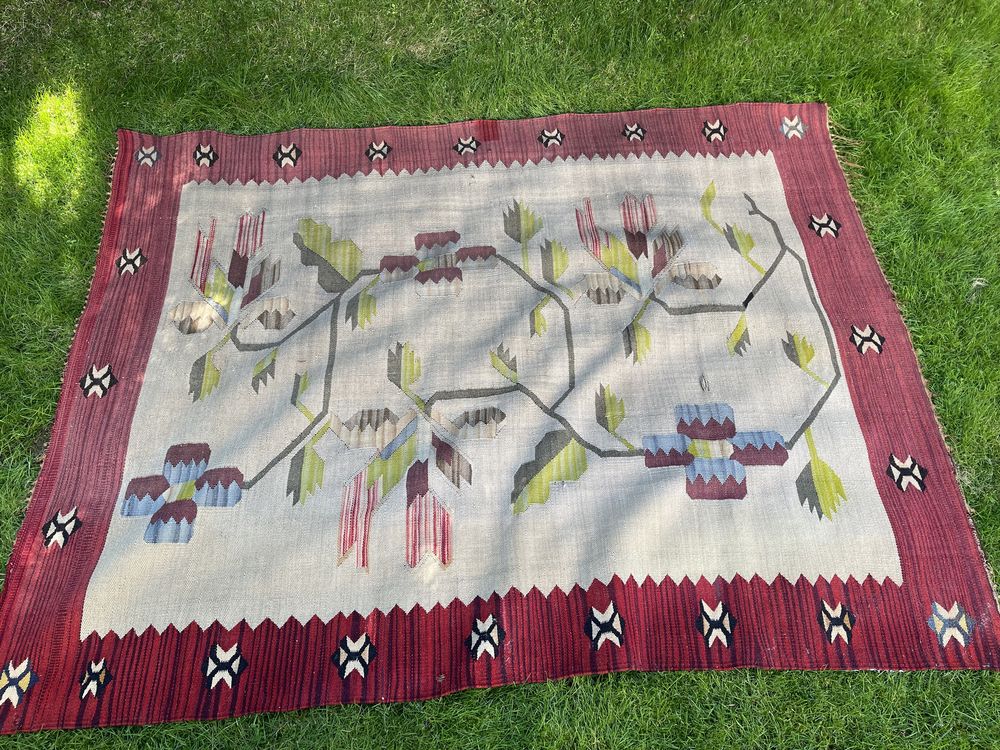 Art Deco Stary z Kresów Kilim