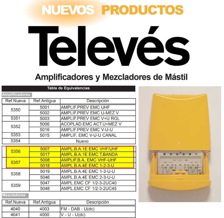 Televes - Amplificador de sinal TV - mod. 5007 / 5356