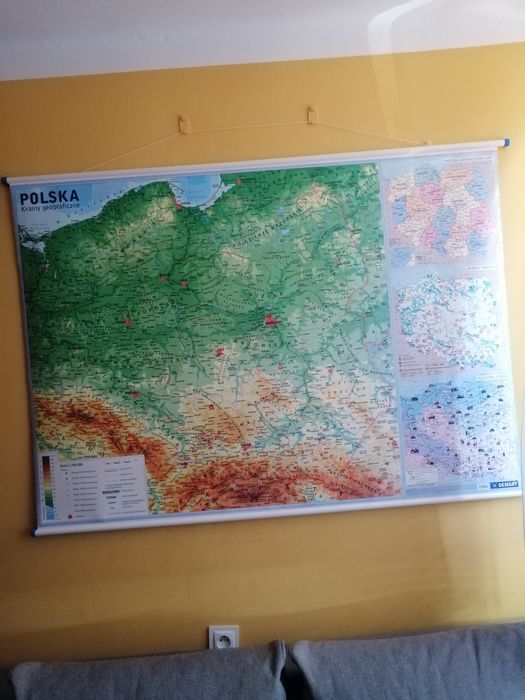 Mapa Polski na ścianę.