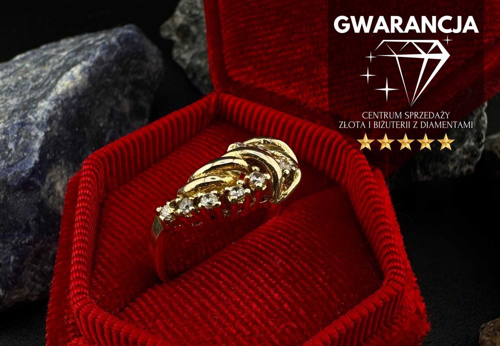 Złoty Pierścionek Ciekawy Wzór | JAK NOWY | 585 | 3.78g