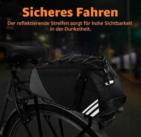 Bro Wodoodporna Sakwa 3 W 1 Dla Rowerów Z Paskami Odblaskowymi