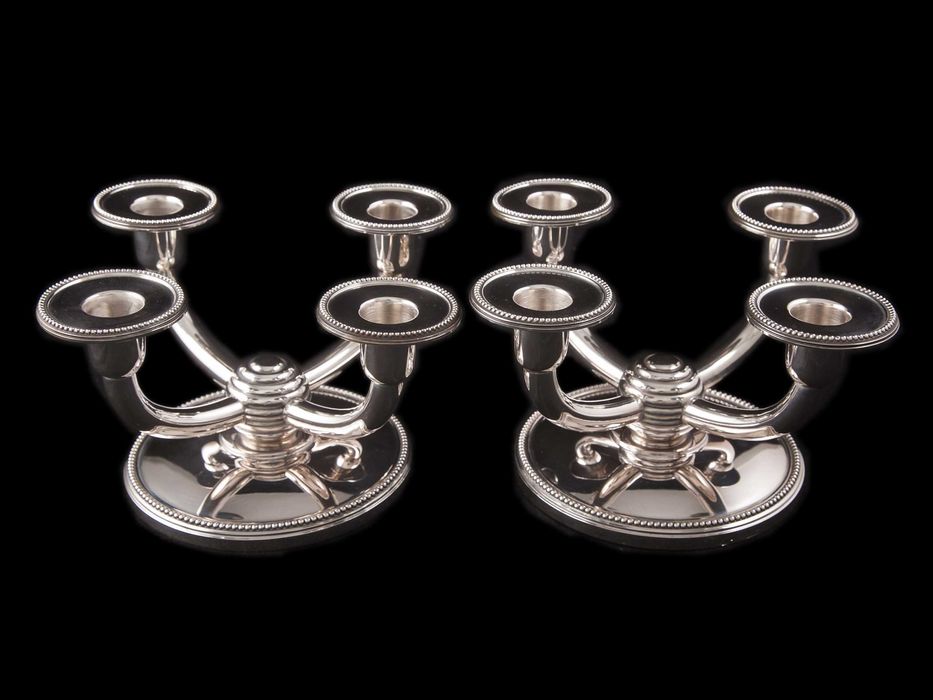 Par de Candelabros de Quatro Lumes Art -Deco