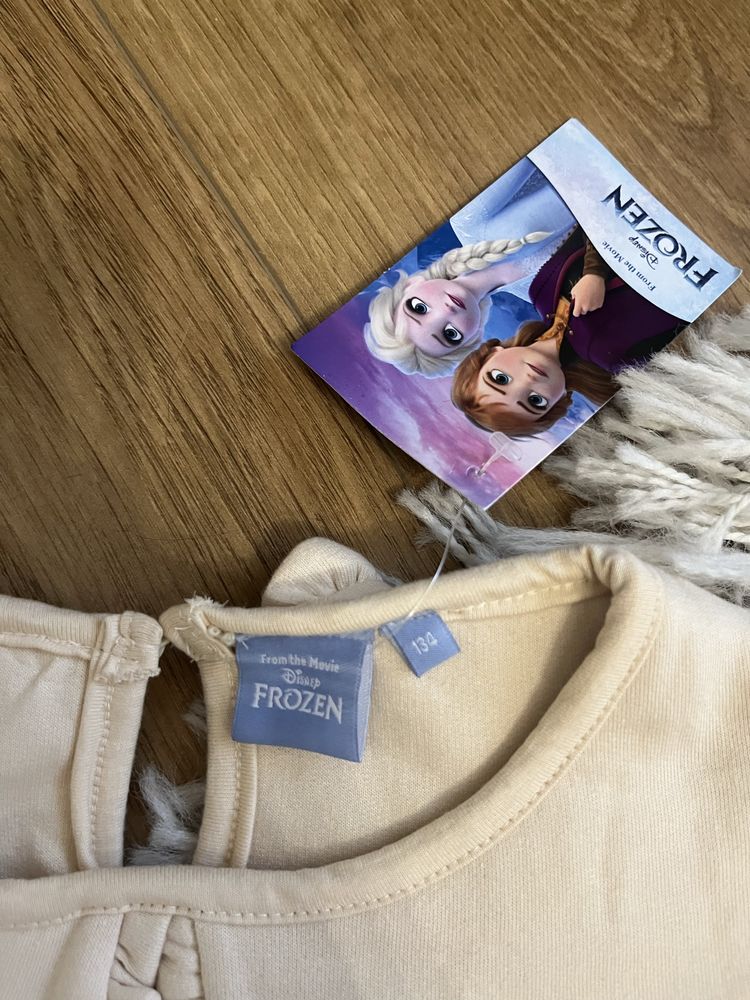 Beżowa kremowa bluza z kolnierzykiem Elsa Elza Kraina Lodu Frozen r134