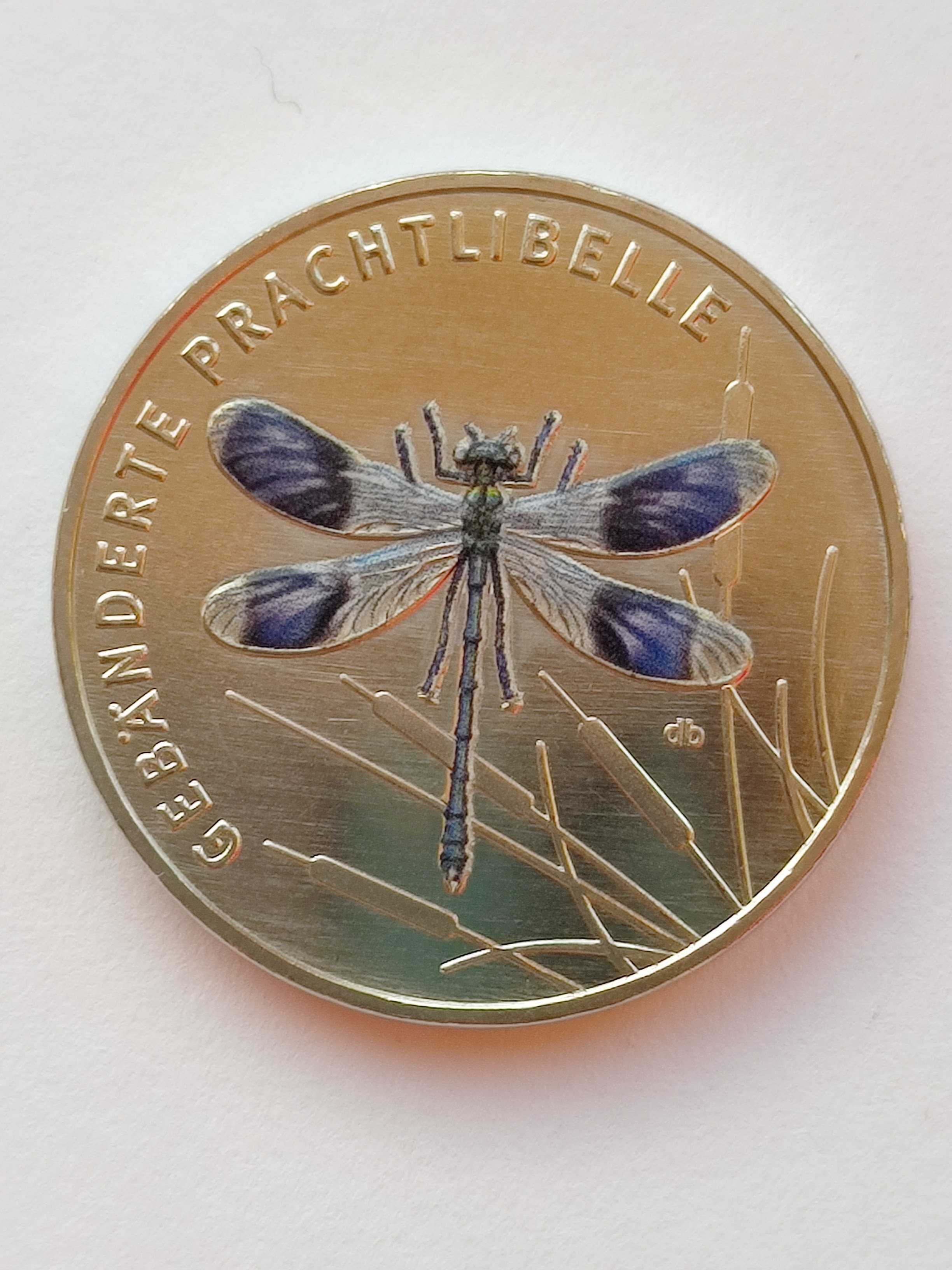 Монеты Германии-5 ЕВРО бабочка, божья коровка, стрекоза.