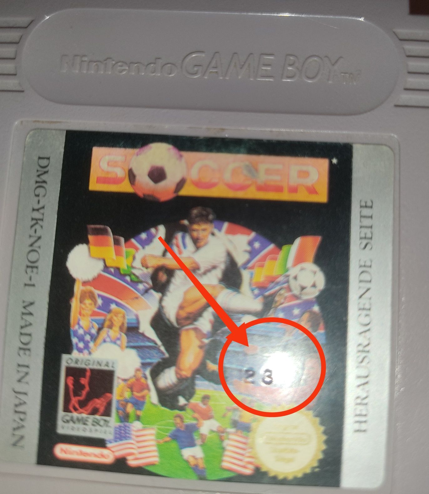 Soccer GameBoy Game Boy gra kartridż