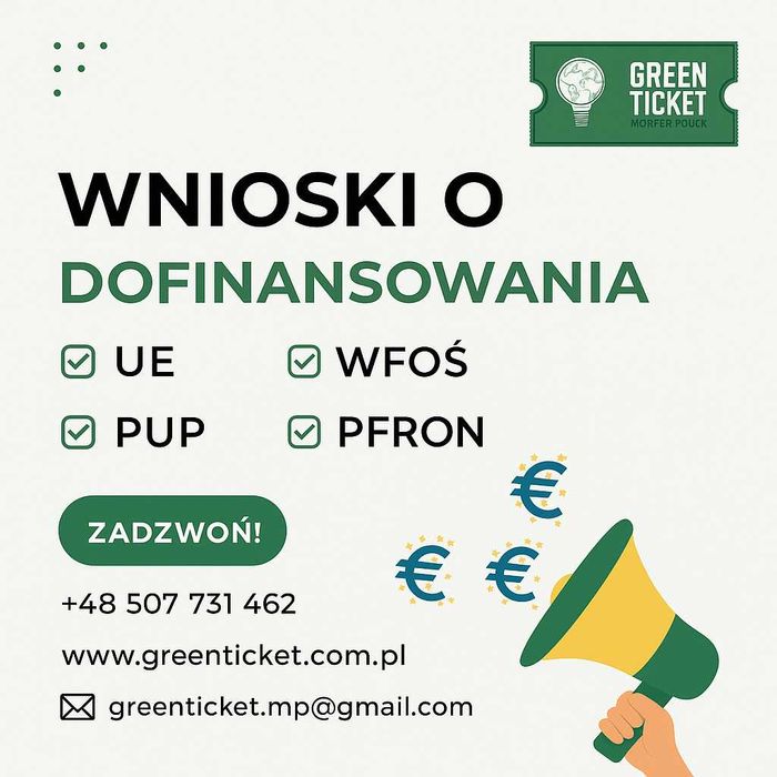 Dofinansowania EU PUP I Biznesplan I Pomoc w wypełnianiu wniosków