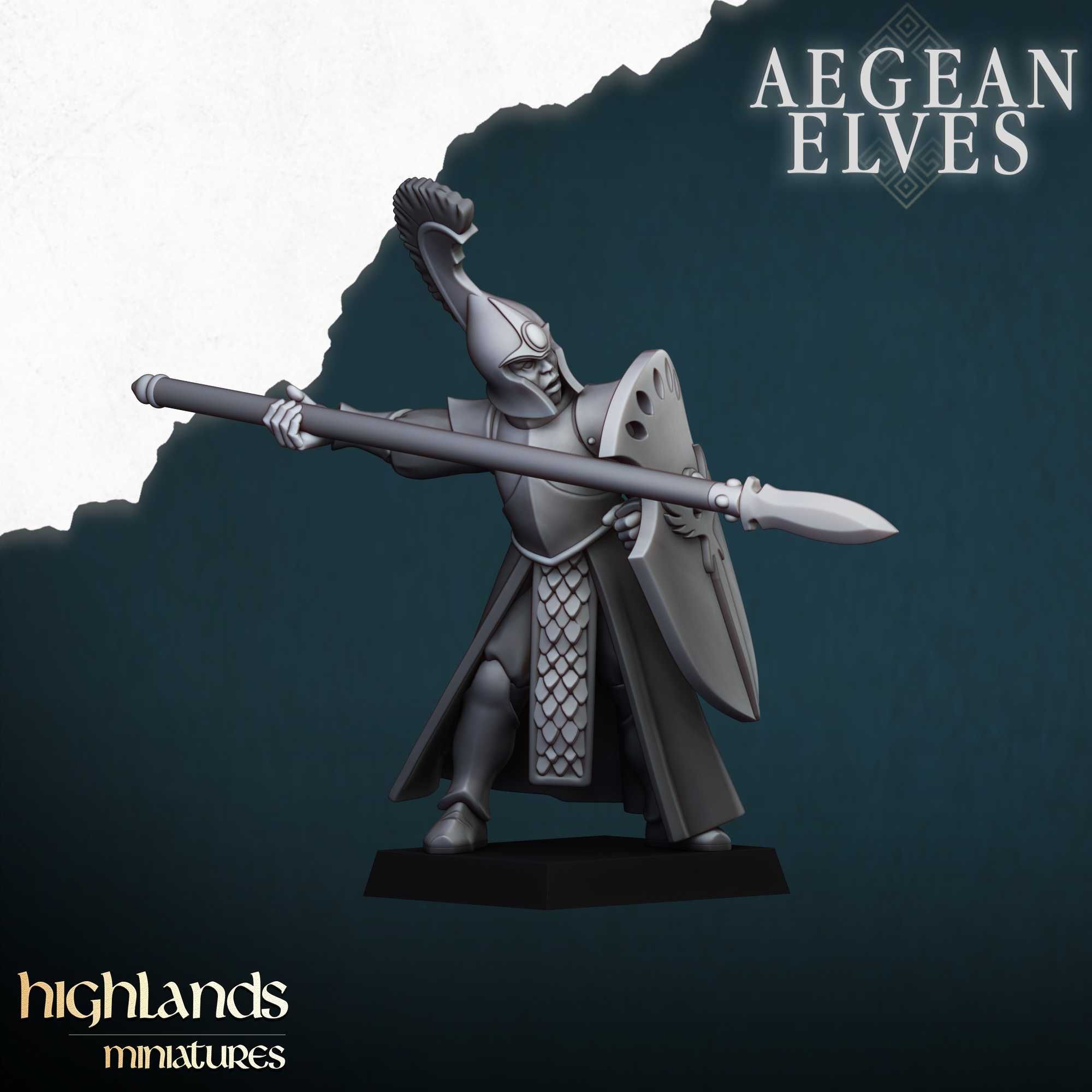 Aegean Elves Spearmen - WFB ToW AoS - Highlands x10