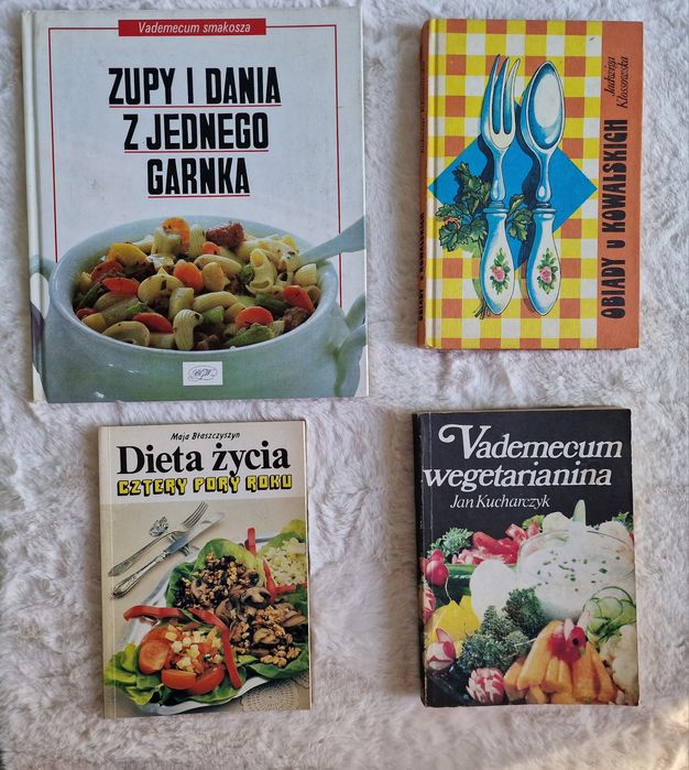 Zestaw 4 książek vintage o gotowaniu