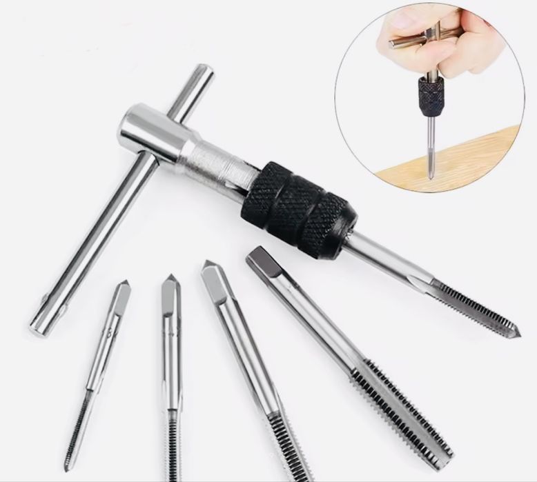 Ручний ручний інструмент -набор метчиков МЗ M4 M5 M6 M8 с воротком