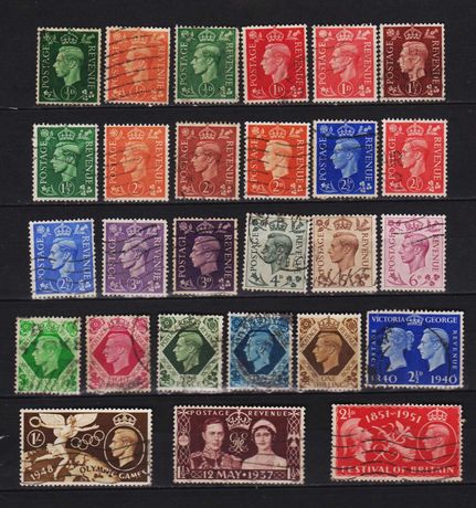 Продам марки Англии Король Георг шестой 27 шт. 1937-1951 г. №729.