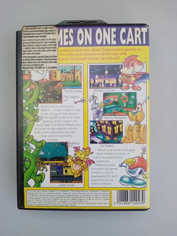 Fantastic Dizzy + Cosmic Spacehead Sega Mega Drive