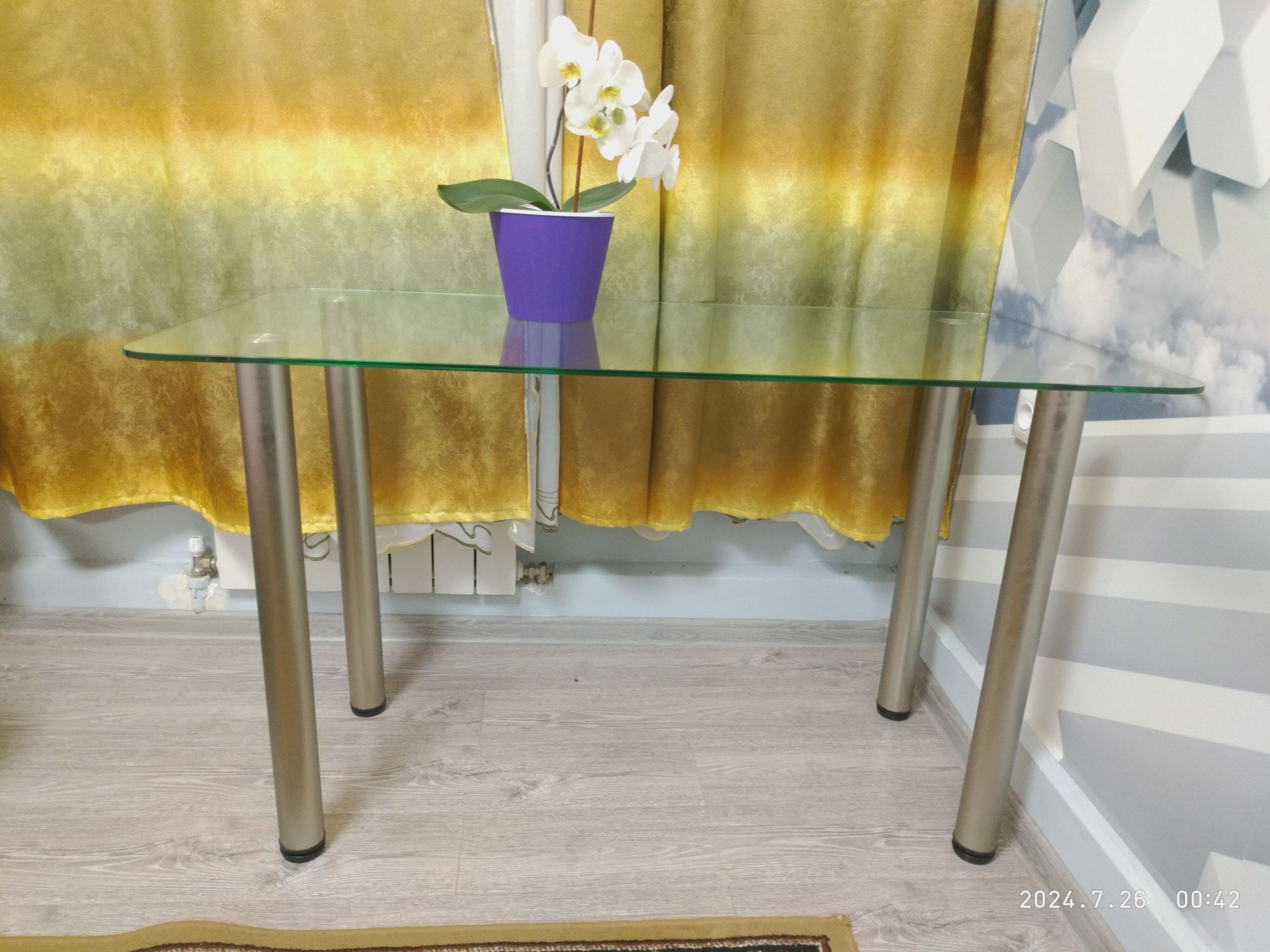 Стіл скляний 120×60