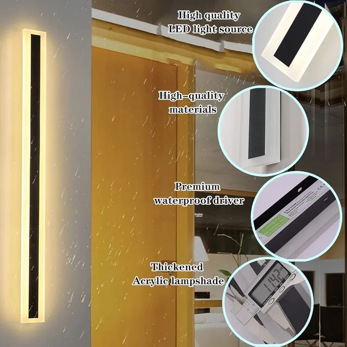 Lampa ścienna LED zewnetrzna 24W IP65 ciepła biel O133