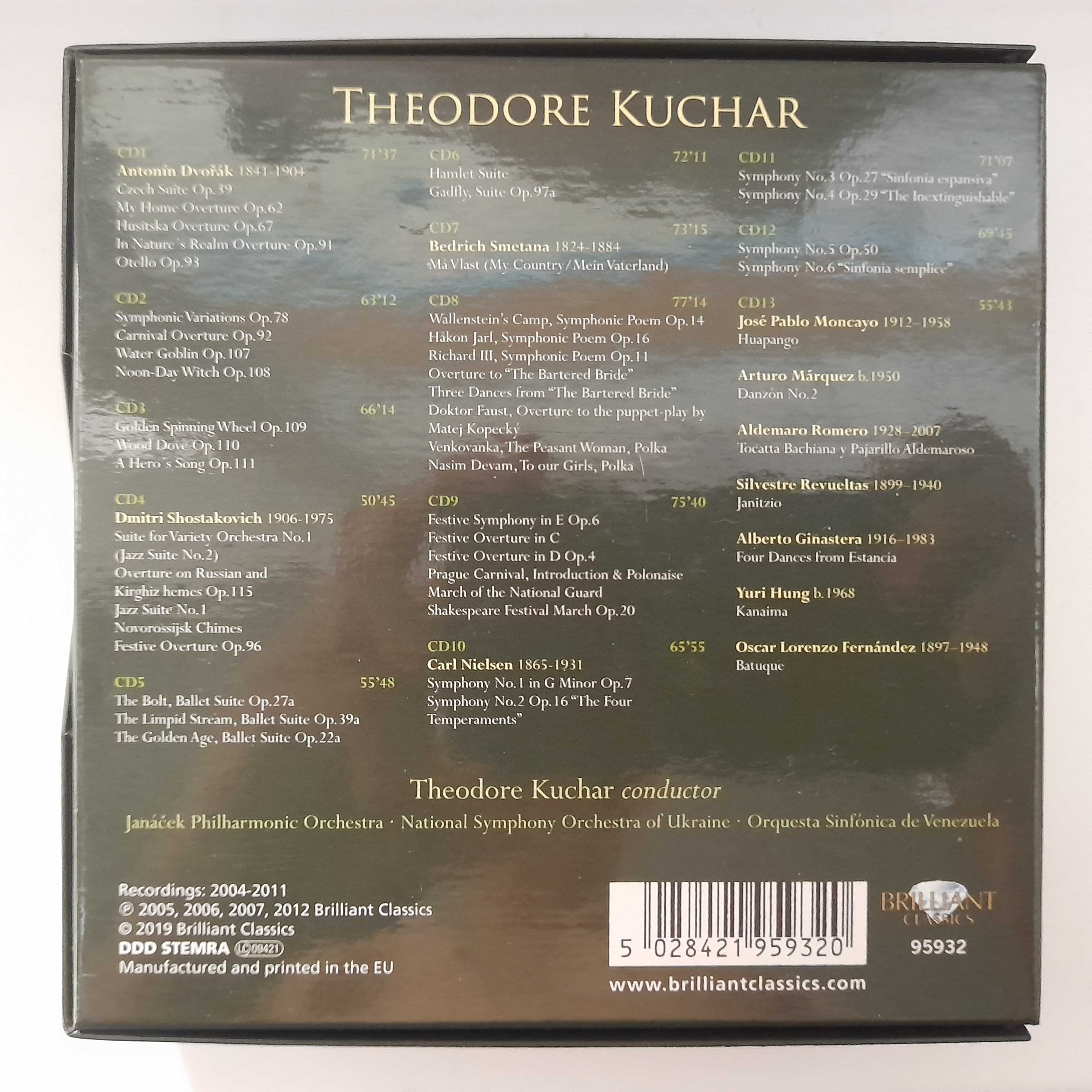 Theodore Kuchar: Dvorák, Shostakovich, Smetana, Nielsen 13CD классика