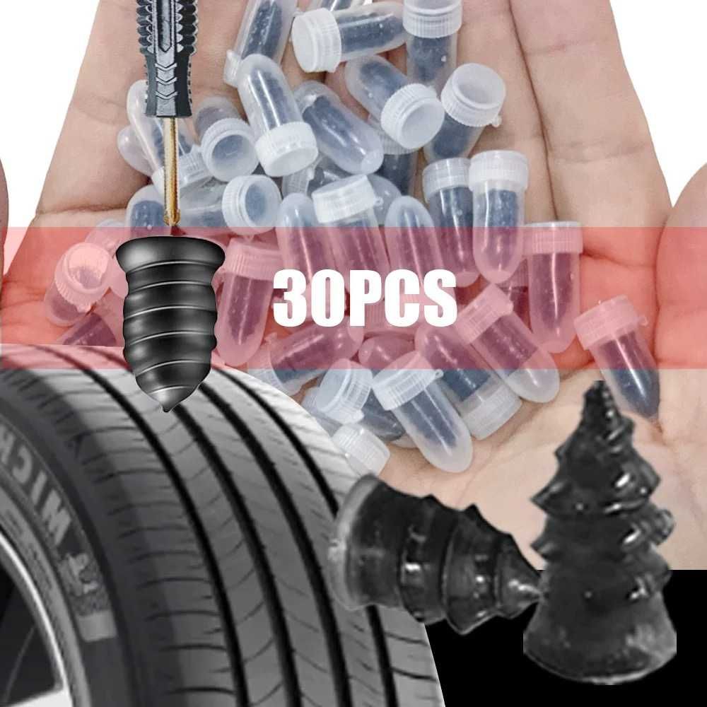 Conjunto 30 buchas anti-furo borracha reparação pneus