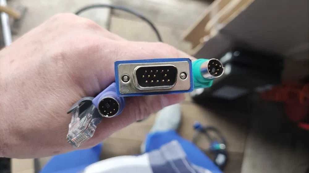 KVM console cable КВМ кабель vga ps/2 rj45