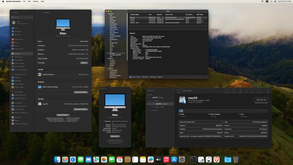 iMac 2019 27" 5K Core-i9 32GB 500GB + 1TB (2xSSD) Radeon Pro 580X 8GB