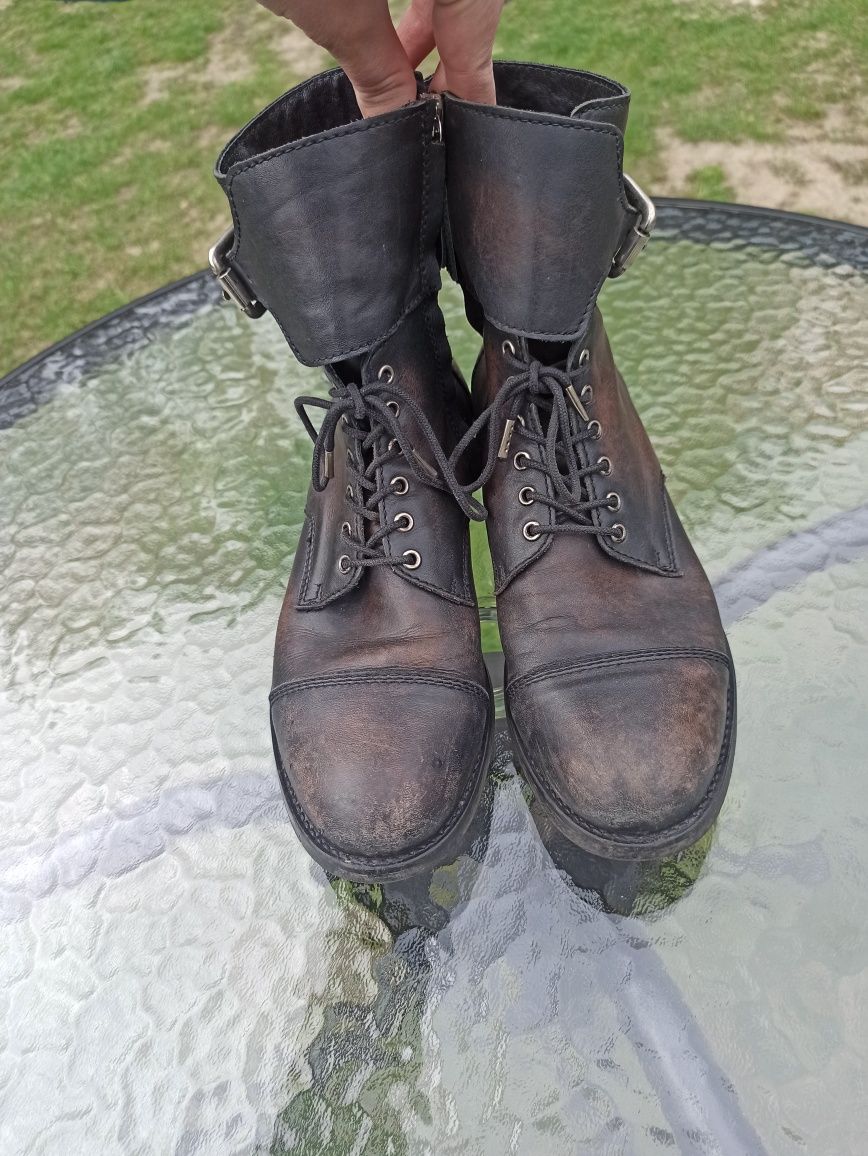 Skórzane buty damskie trzewiki r. 39 DIESEL