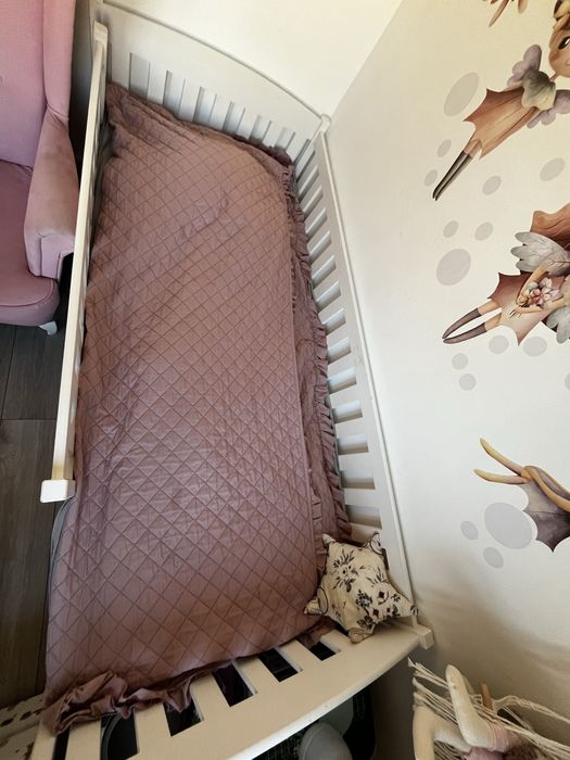 Super oferta! Łóżko dziecięce z barierką ruchomą i materacem