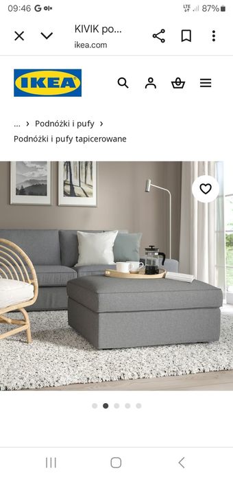Ikea pufa, podnóżek Kivik