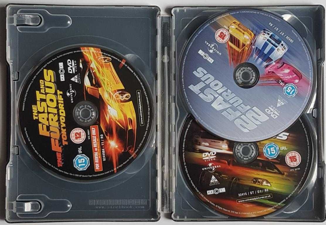 The Fast and the Furious. 1-3 частини / 2001 2003 2006 / DVD SteelBook