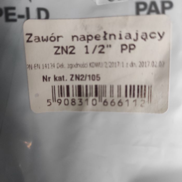 Zawór pływakowy do spłuczki PCV boczyn.1/2″.